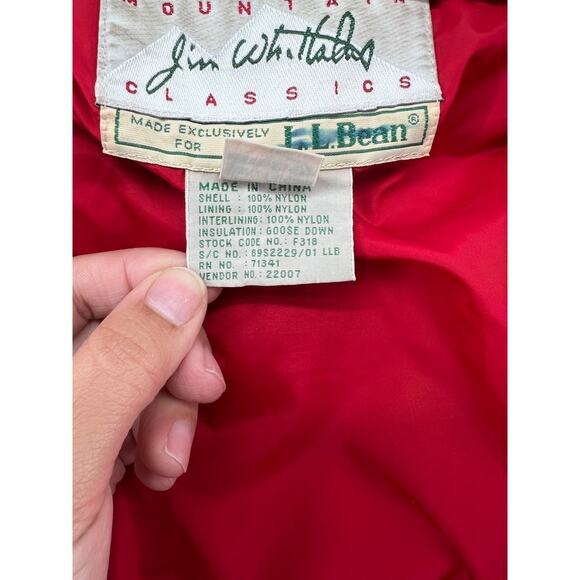 Vintage L.L. Bean Jim Whittaker Down Puffer Jacket Men’s L Gray Red USA - Picture 14 of 16
